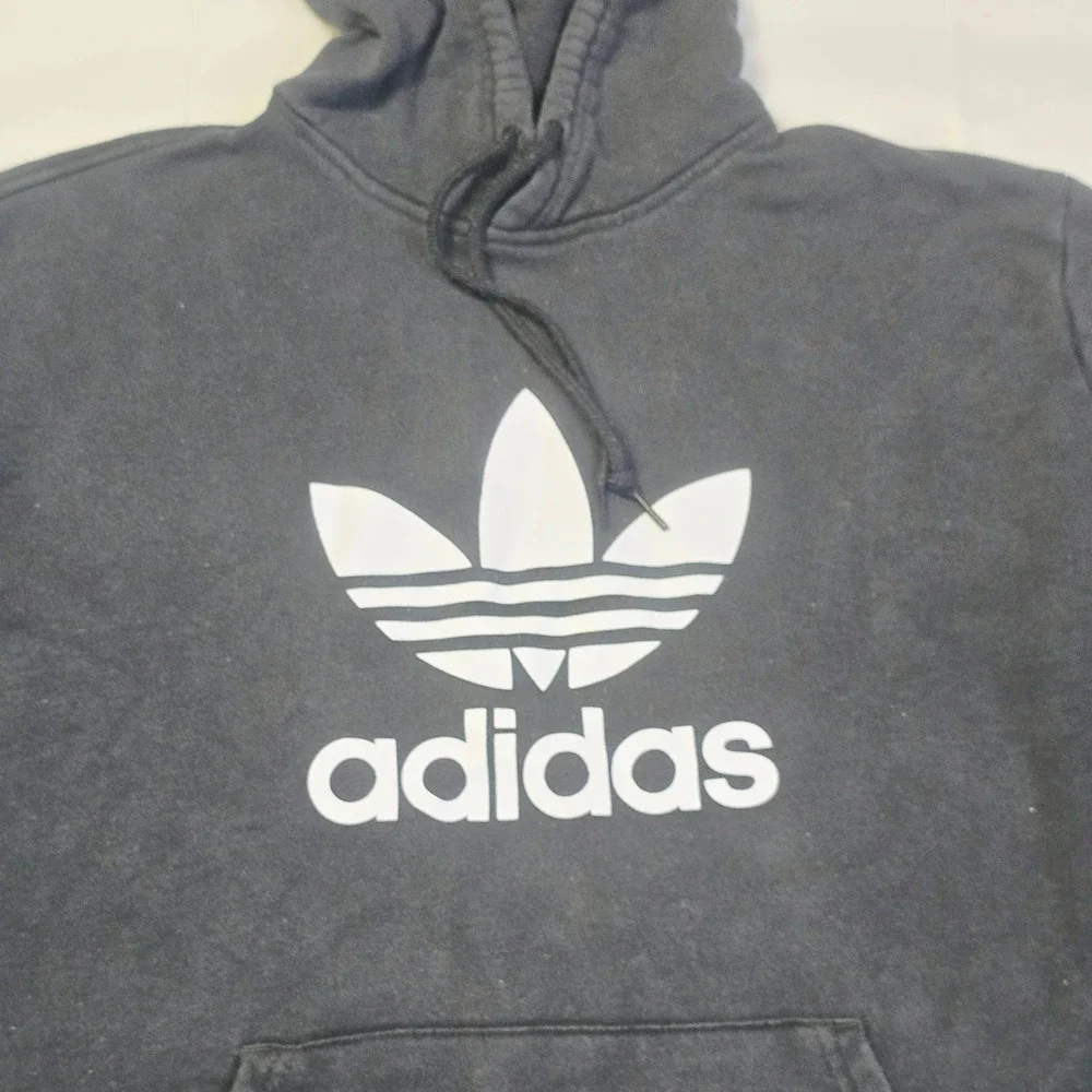 Adidas Men's Originals Hoodie XL Black Long Sleeve Pullover Sweatshirt K44